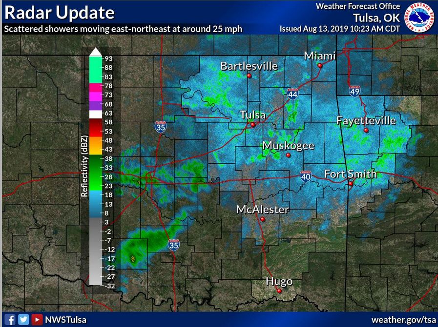 NWS: Scattered showers, thunderstorms moving through